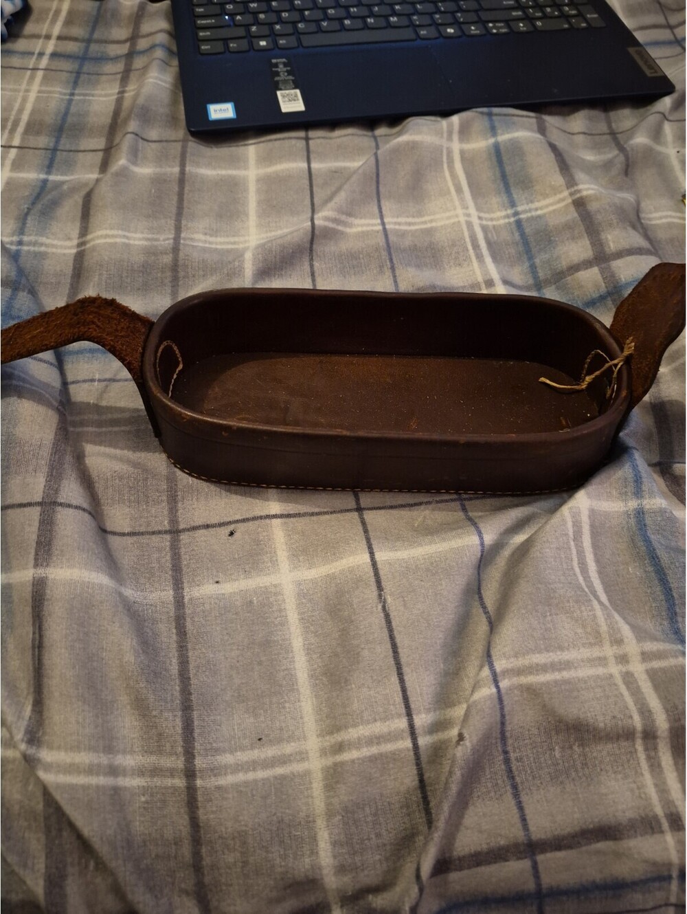 Vintage Brown Leather Binocular Case Lid